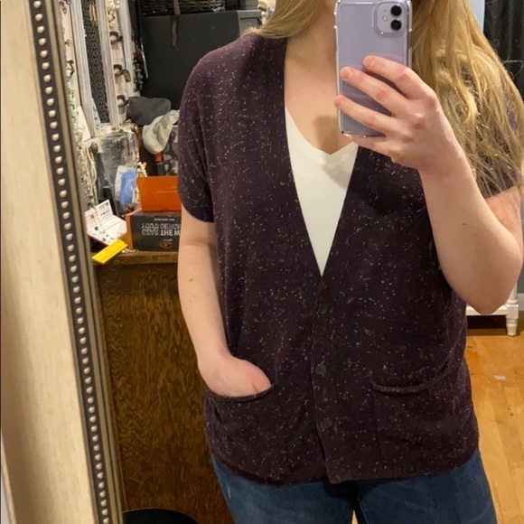 GAP Sweaters - Gap Purple Marled Grandpa Cardi EUC